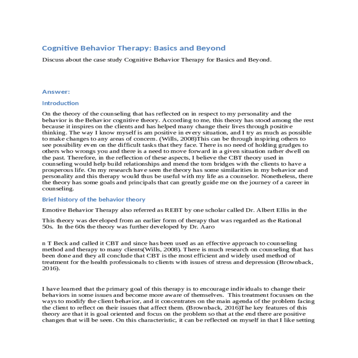 brief history of the behavior theory