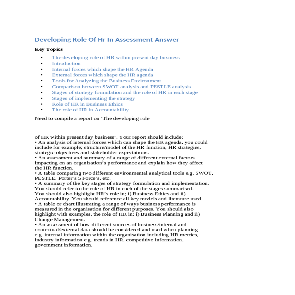 internal forces which shape the hr agenda
