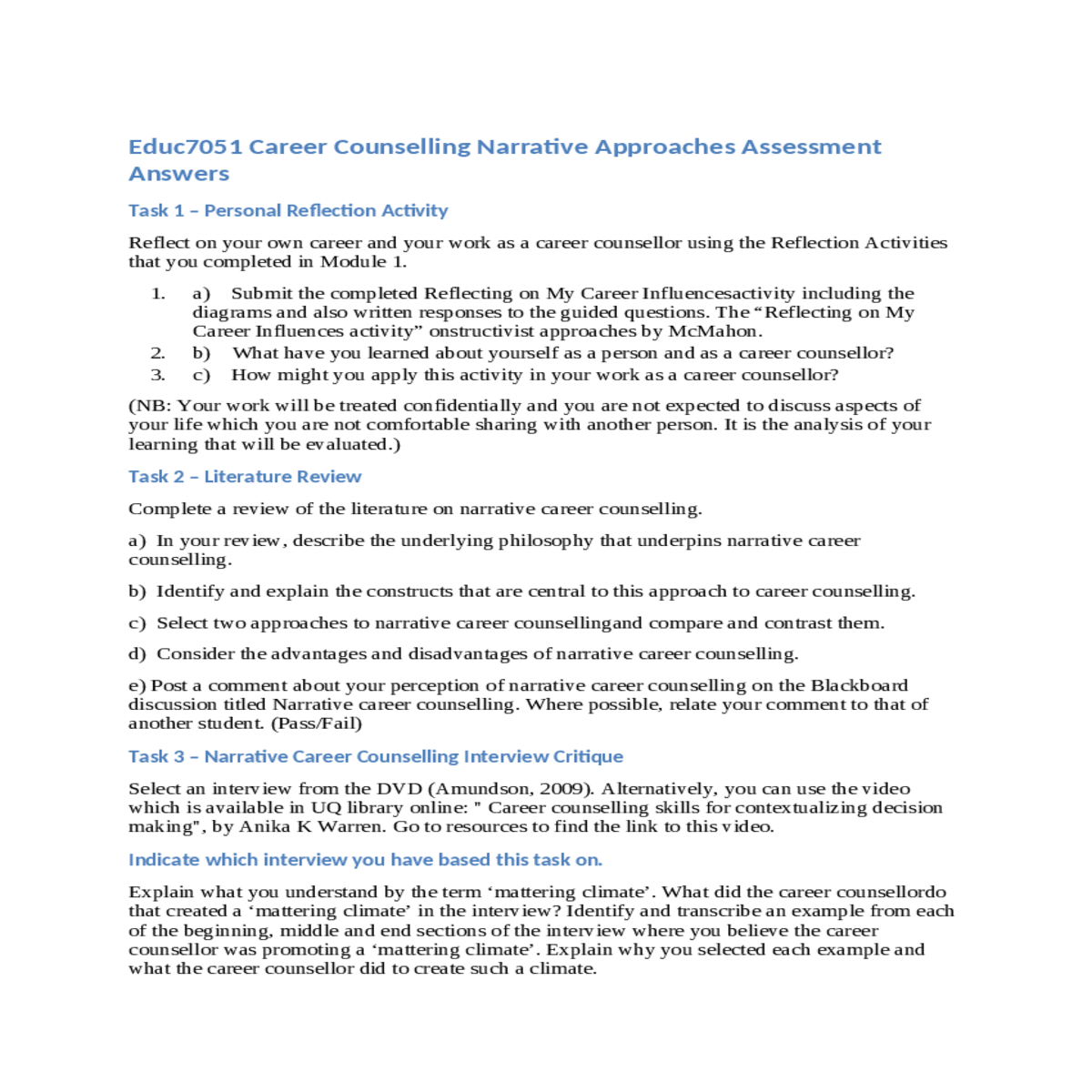 educ7051 career counselling narrative approaches a