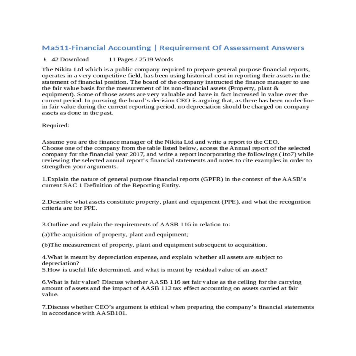 useful life and residual value of asset