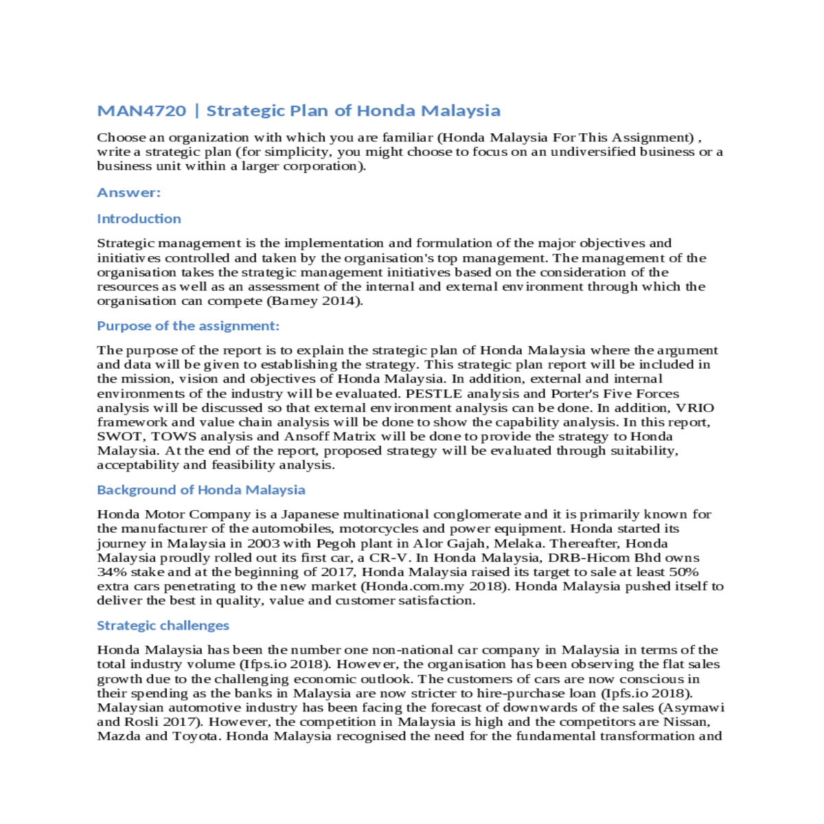 ansoff matrix proposed strategies