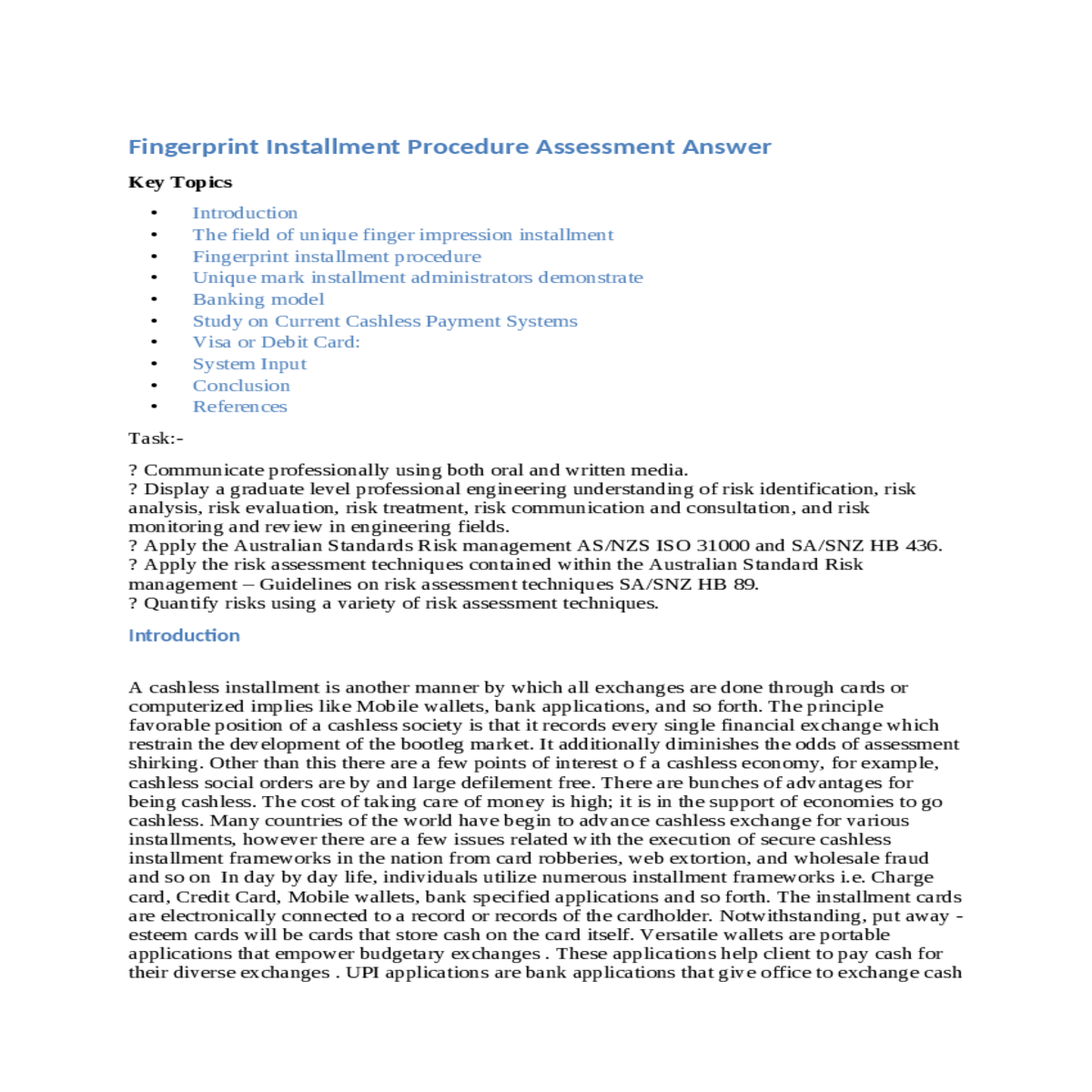 apply the australian standards risk management iso