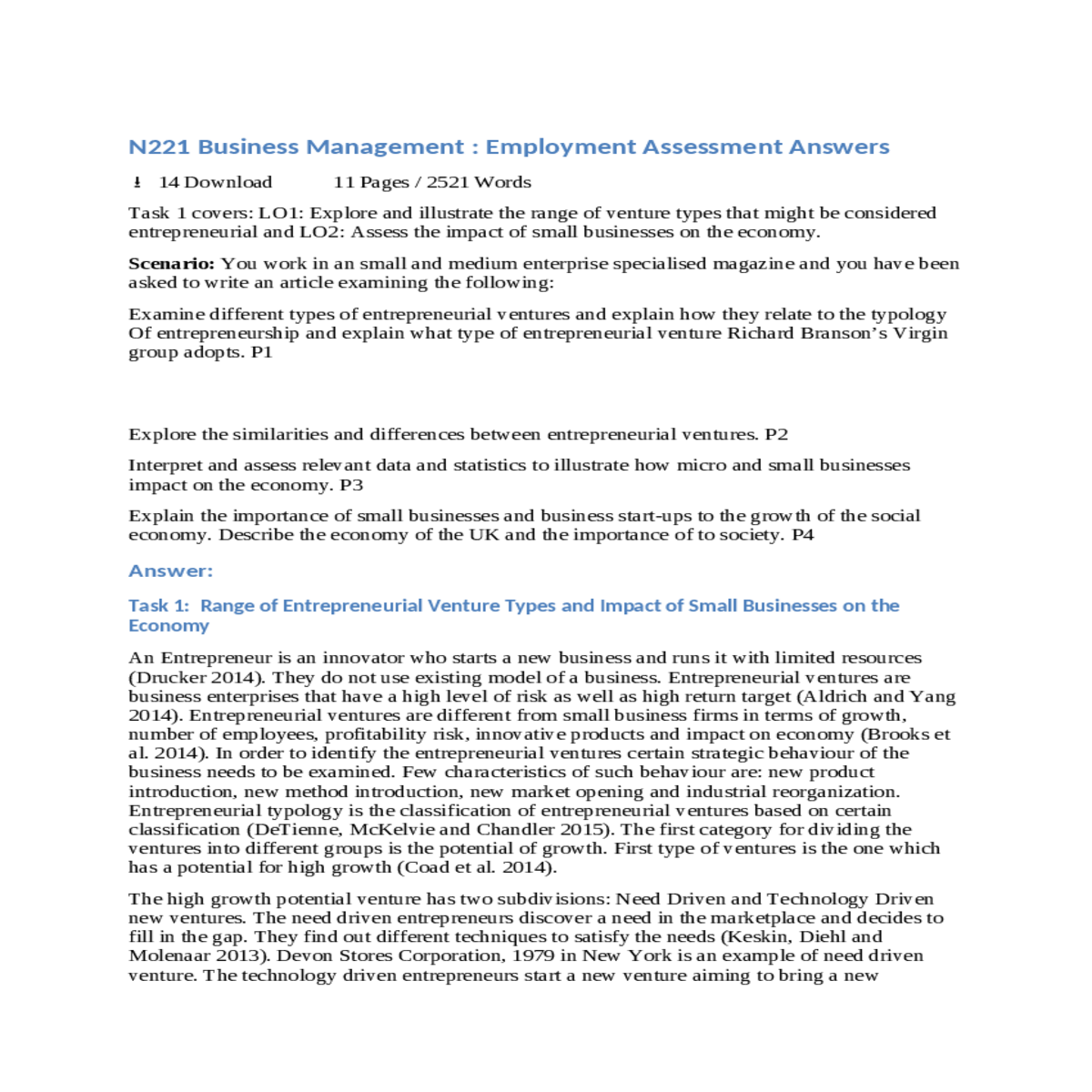 n221 business management  employment assessment an