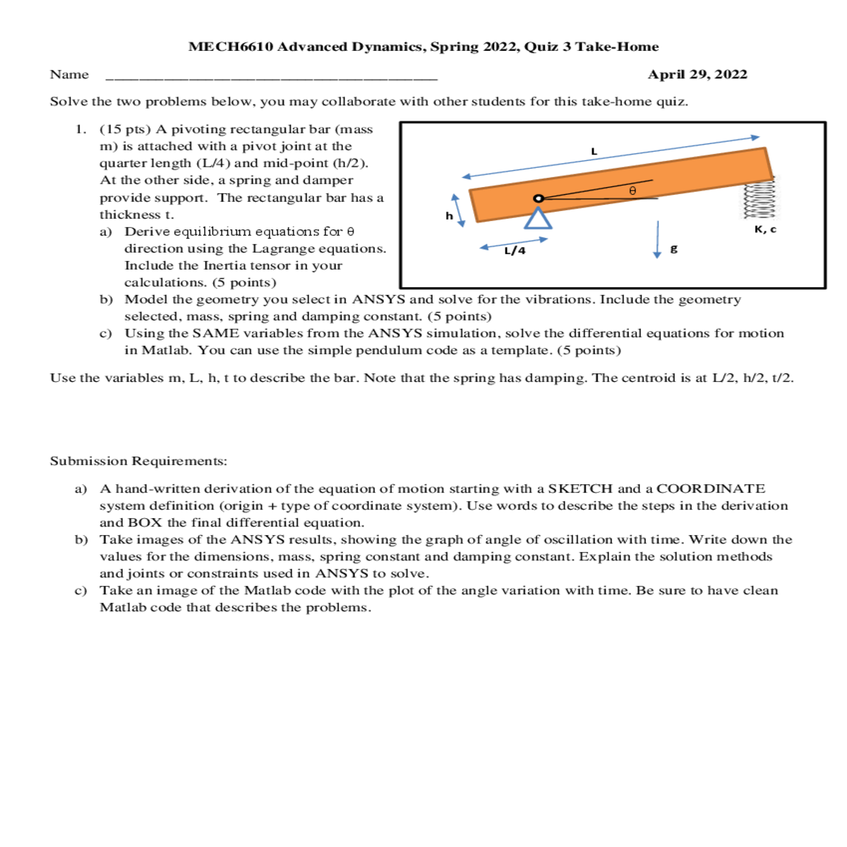 use the thin rod moment inertia for the swinging r