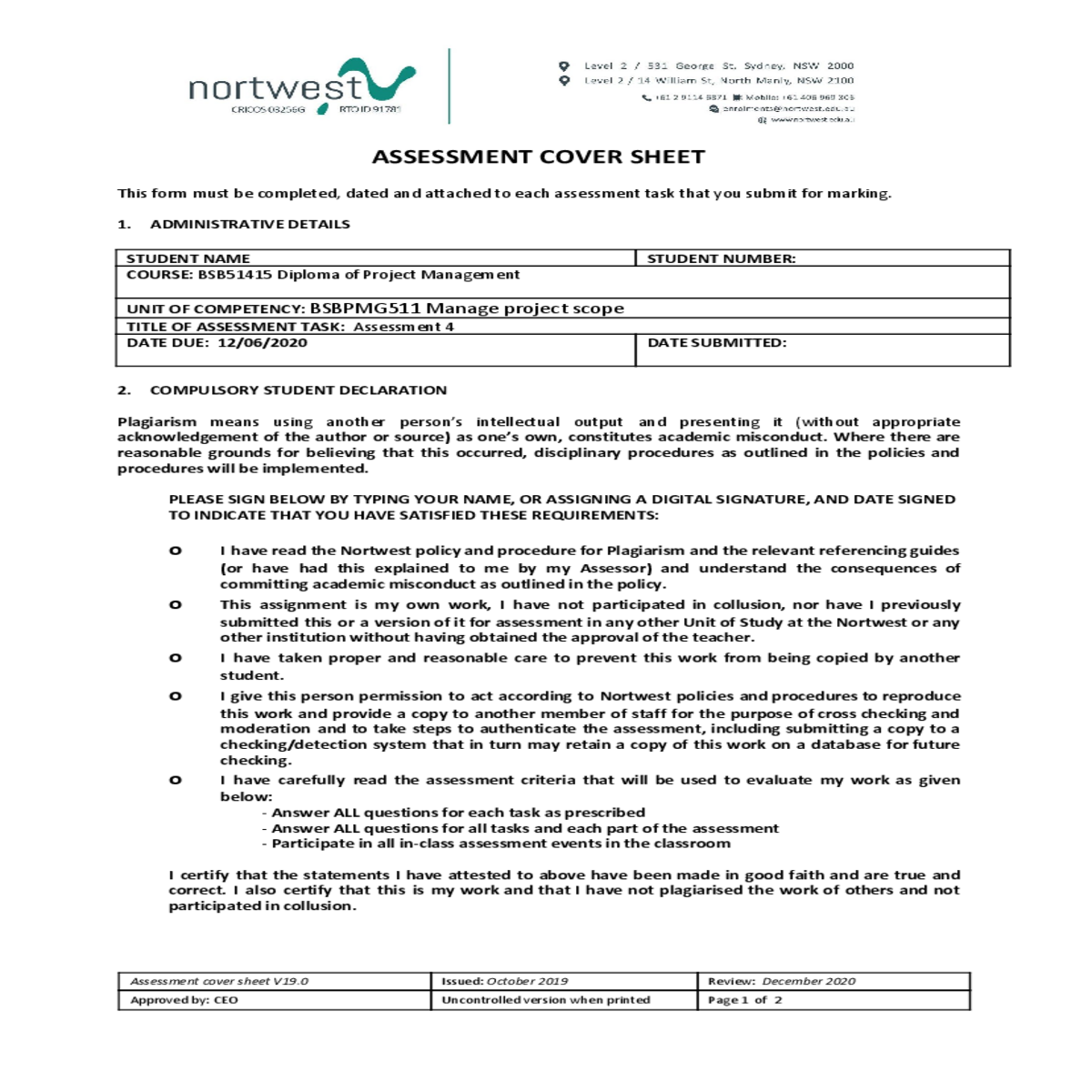 what are the six project scope management process 