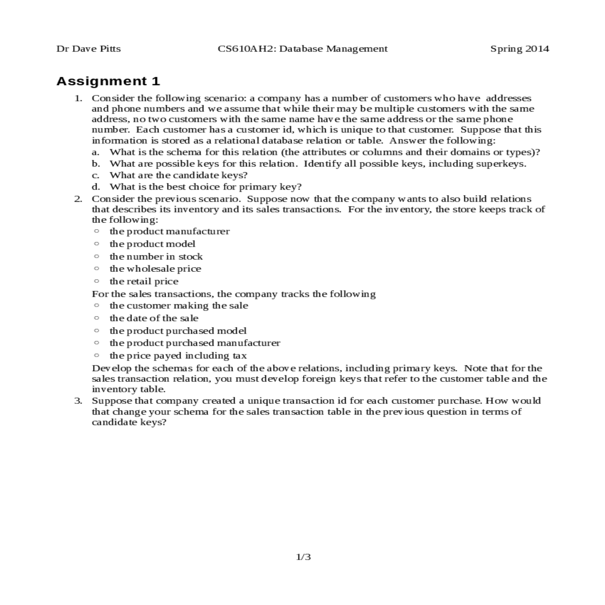 note that for the sales transaction relation