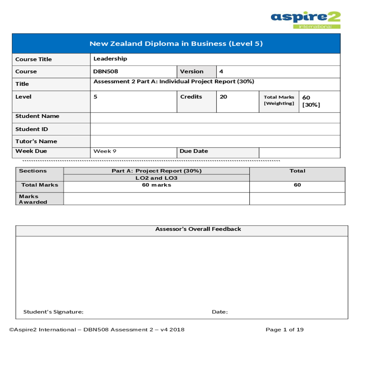 the assessment covers and report cover page assess