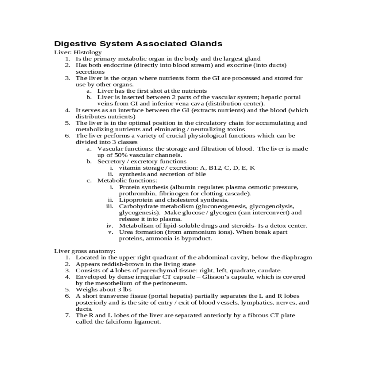 digestive system associated glands