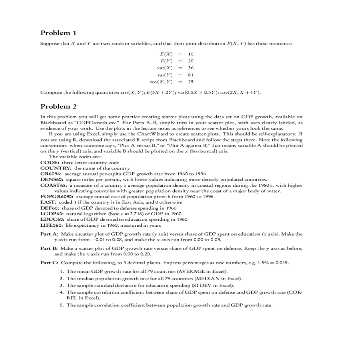 make scatter plot gdp growth versus population den
