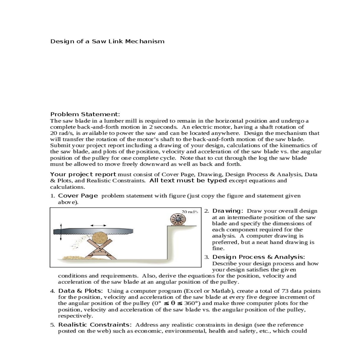 the angular position the pulley for one complete c