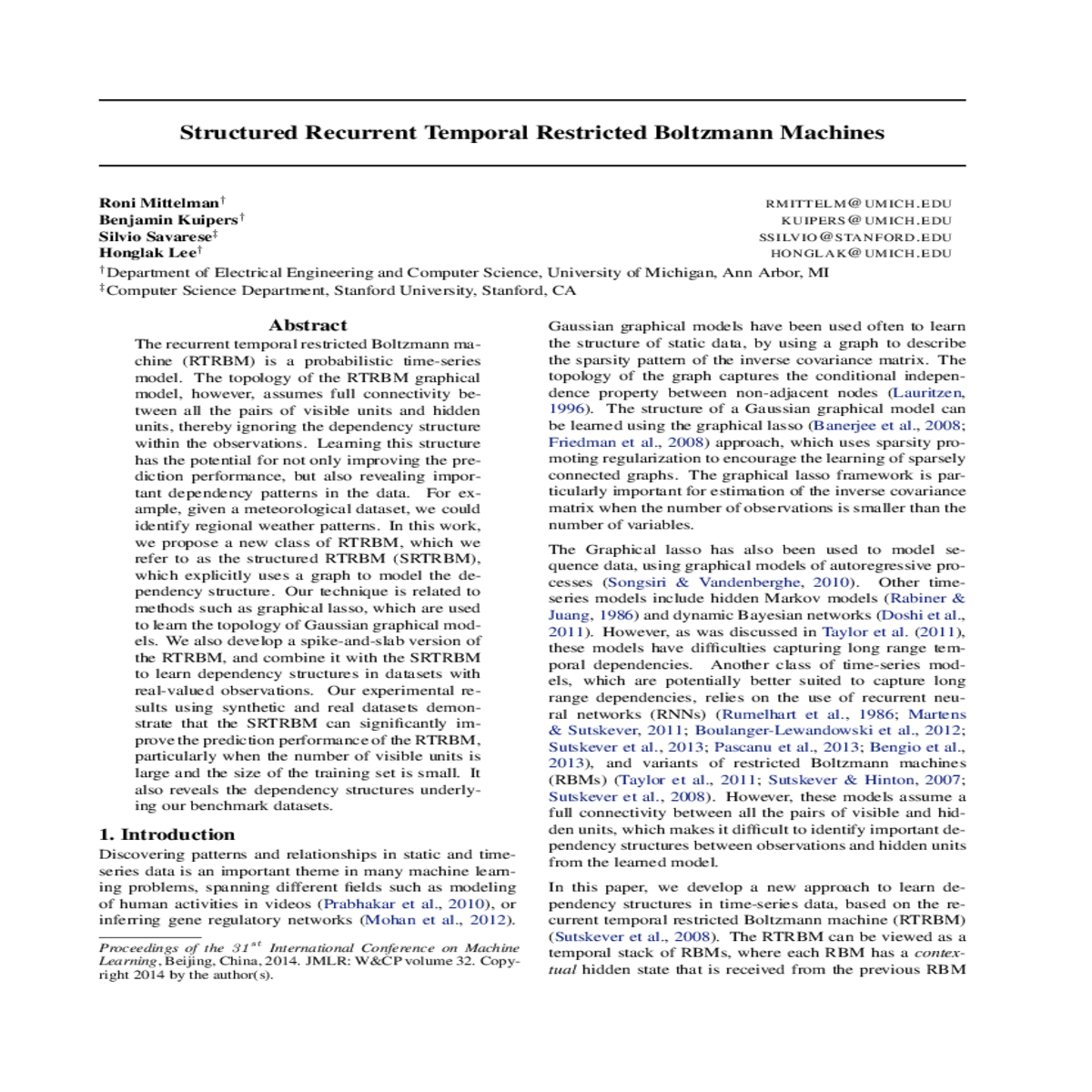 spike and slab restricted boltzmann machine