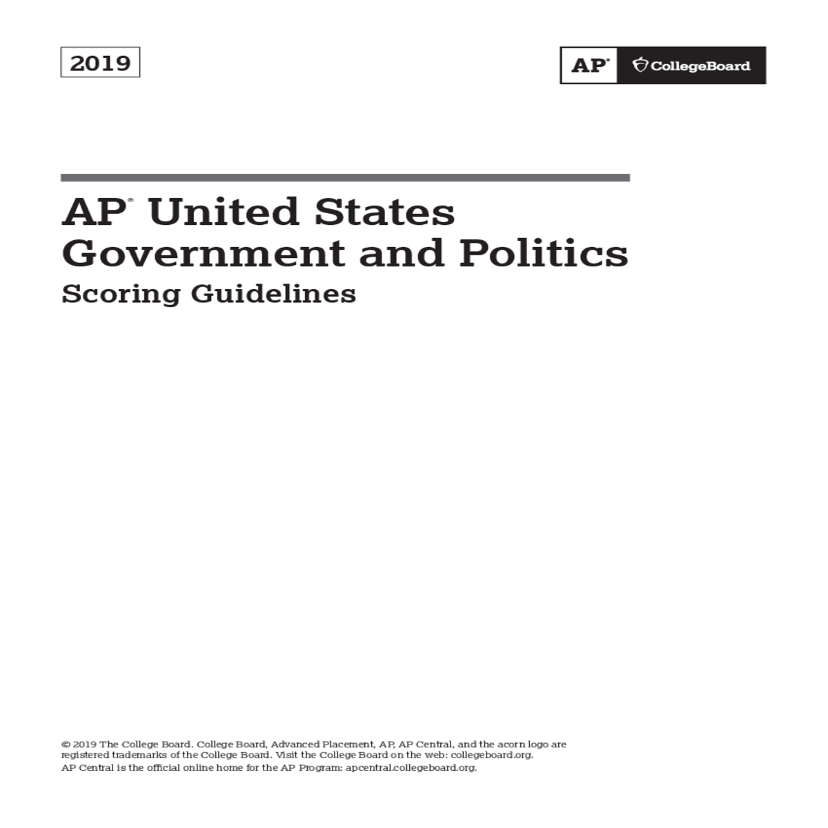 united states government and politics scoring guid