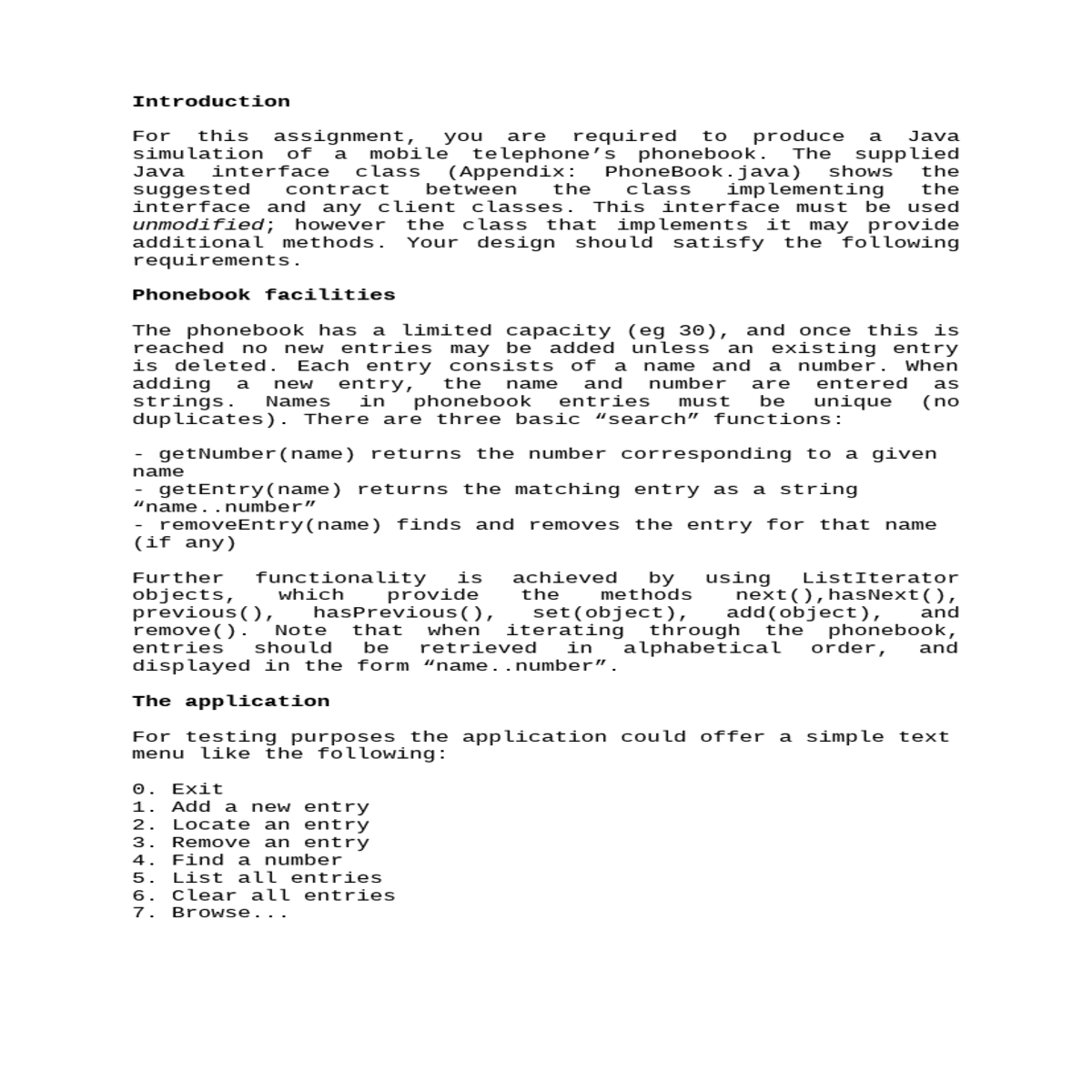 test and document adequately the phonebook applica
