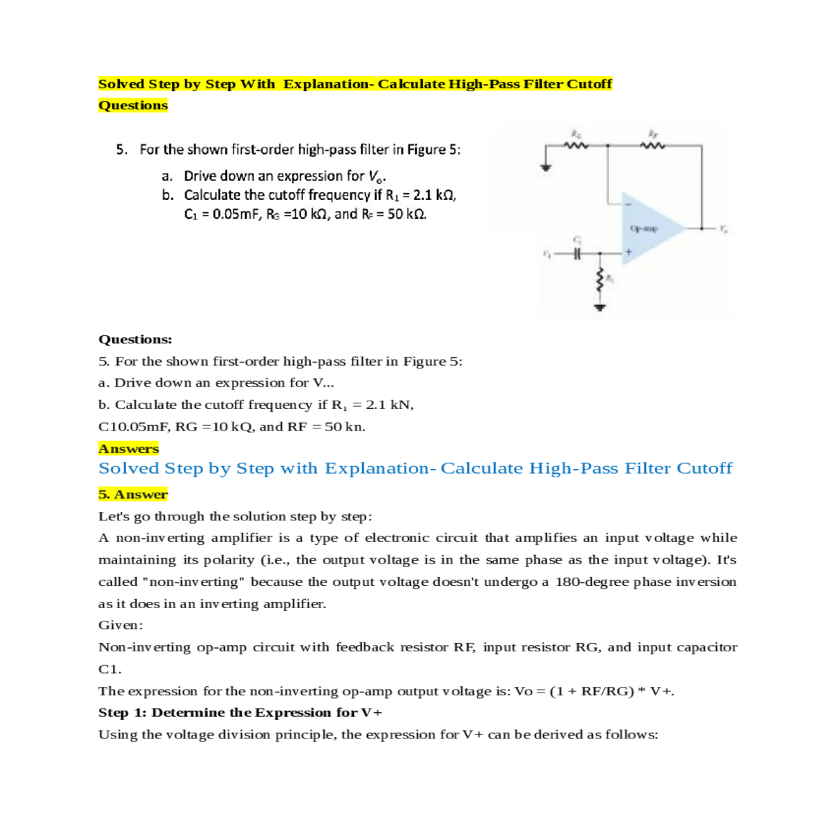 calculate the cutoff frequency using the formula c