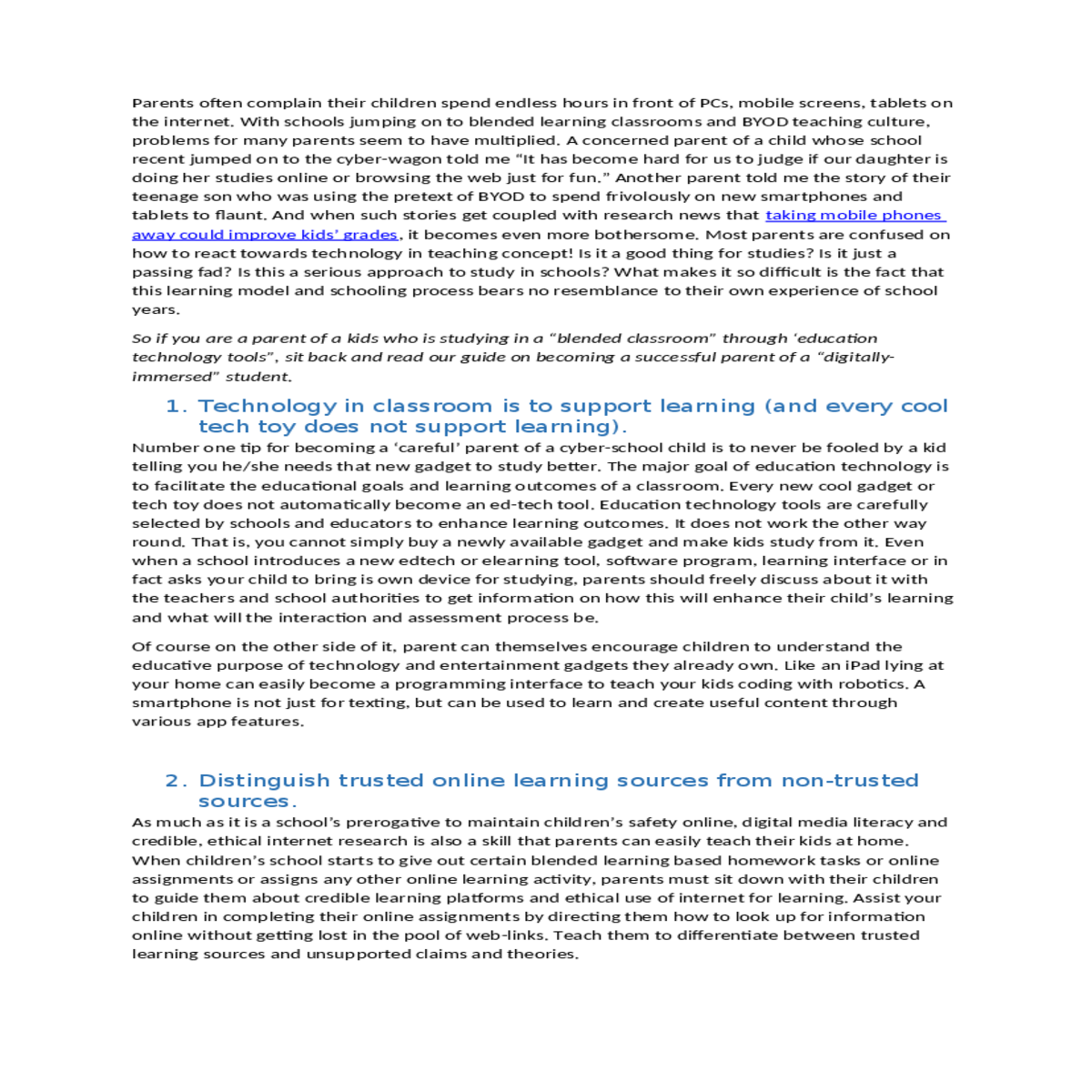 distinguish trusted online learning sources from n