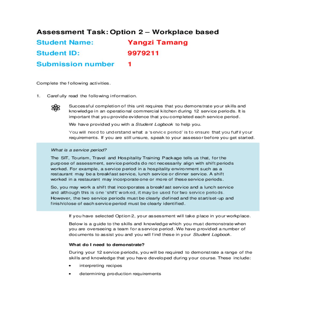 logbook summary and reflective journal