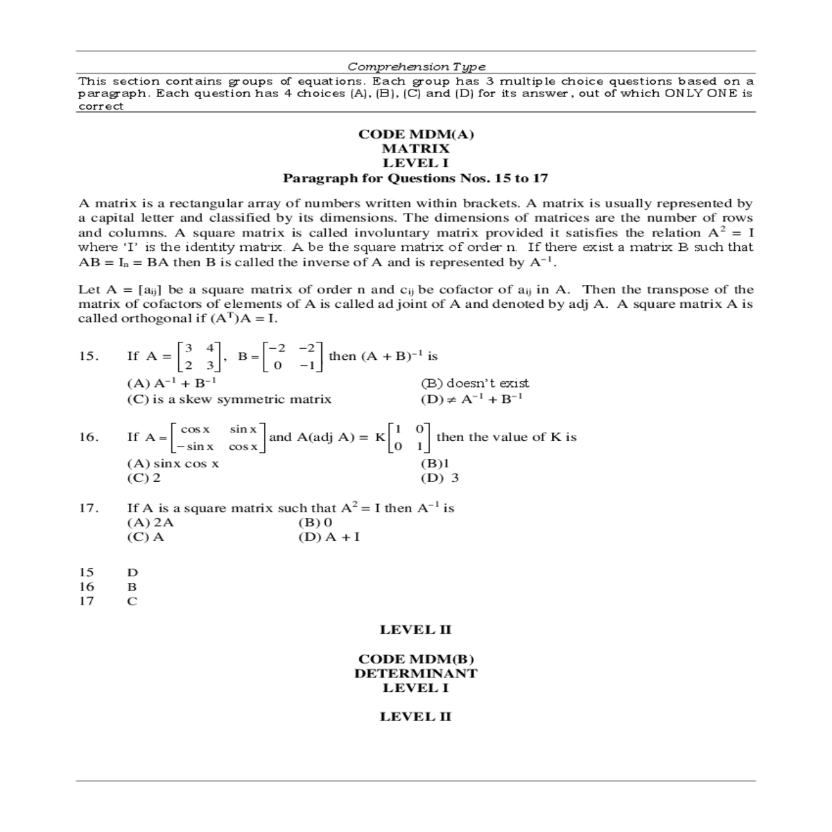 the dimensions matrices are the number rows and co