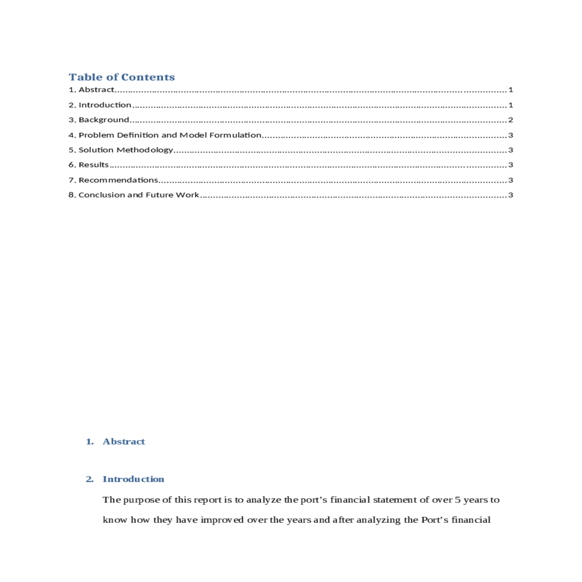 problem definition and model formulation
