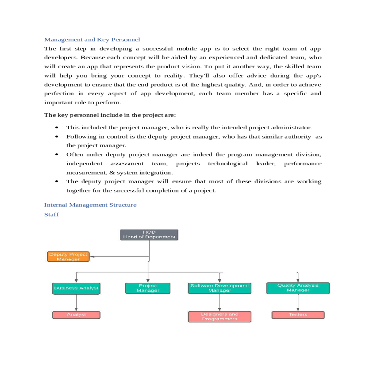 internal management structure