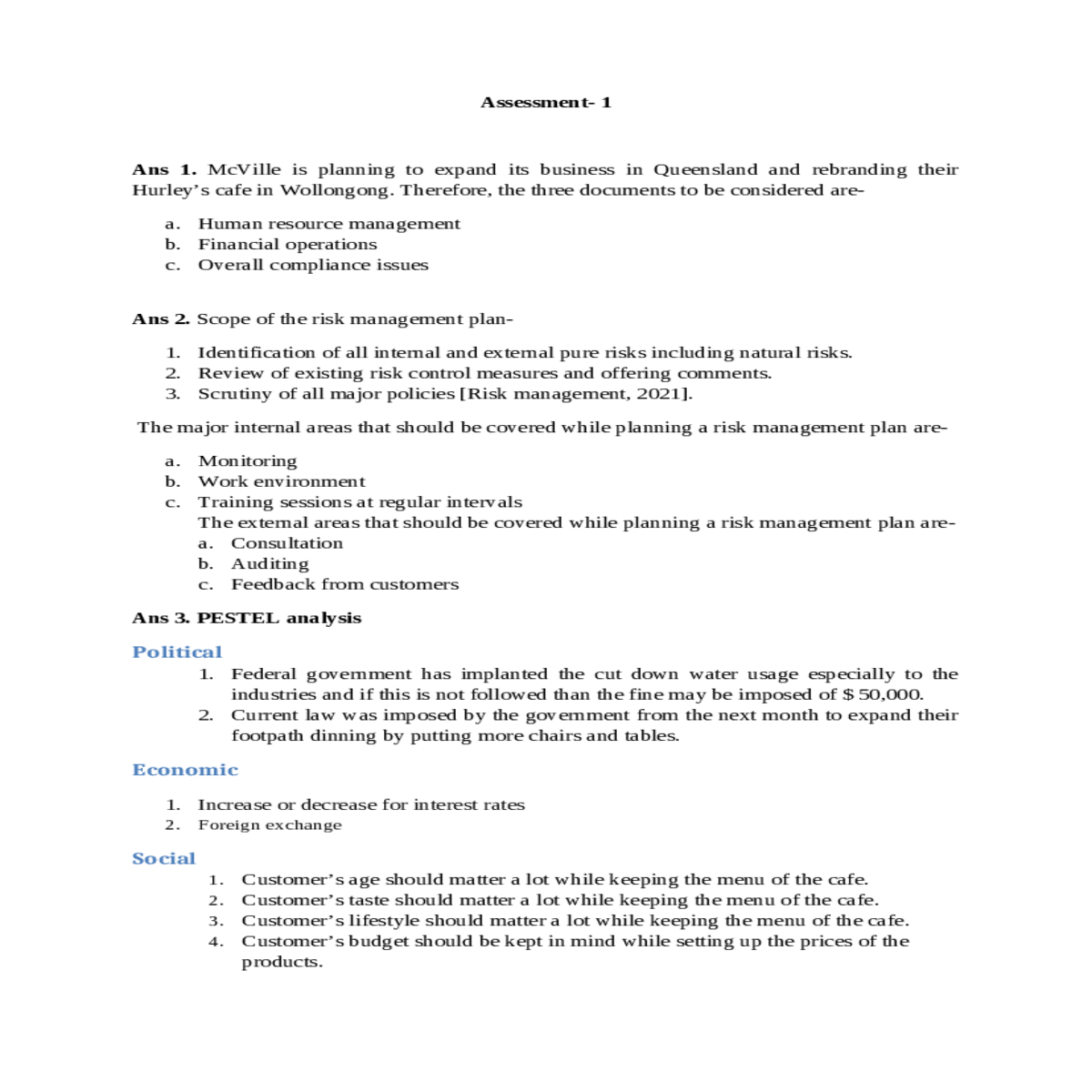 review and update your risk management plan