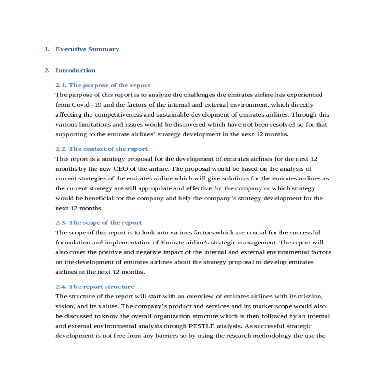 the strategic purpose of emirates airline