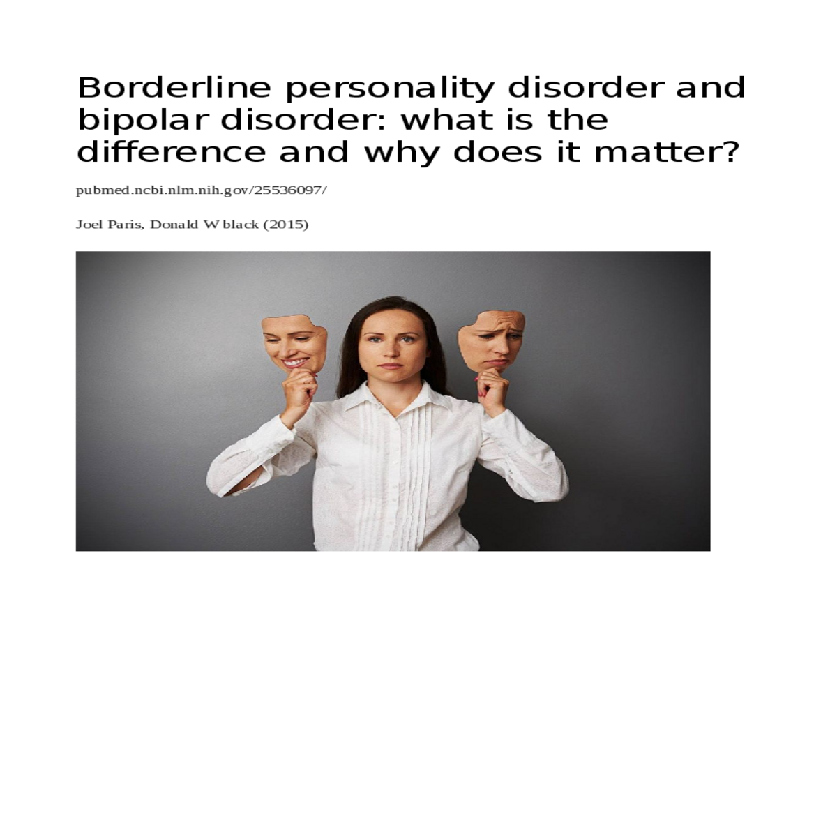 borderline personality disorder and bipolar disord