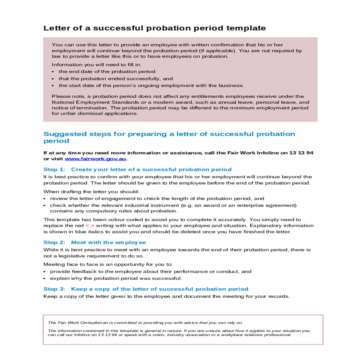 step 1 create your letter of a successful probatio