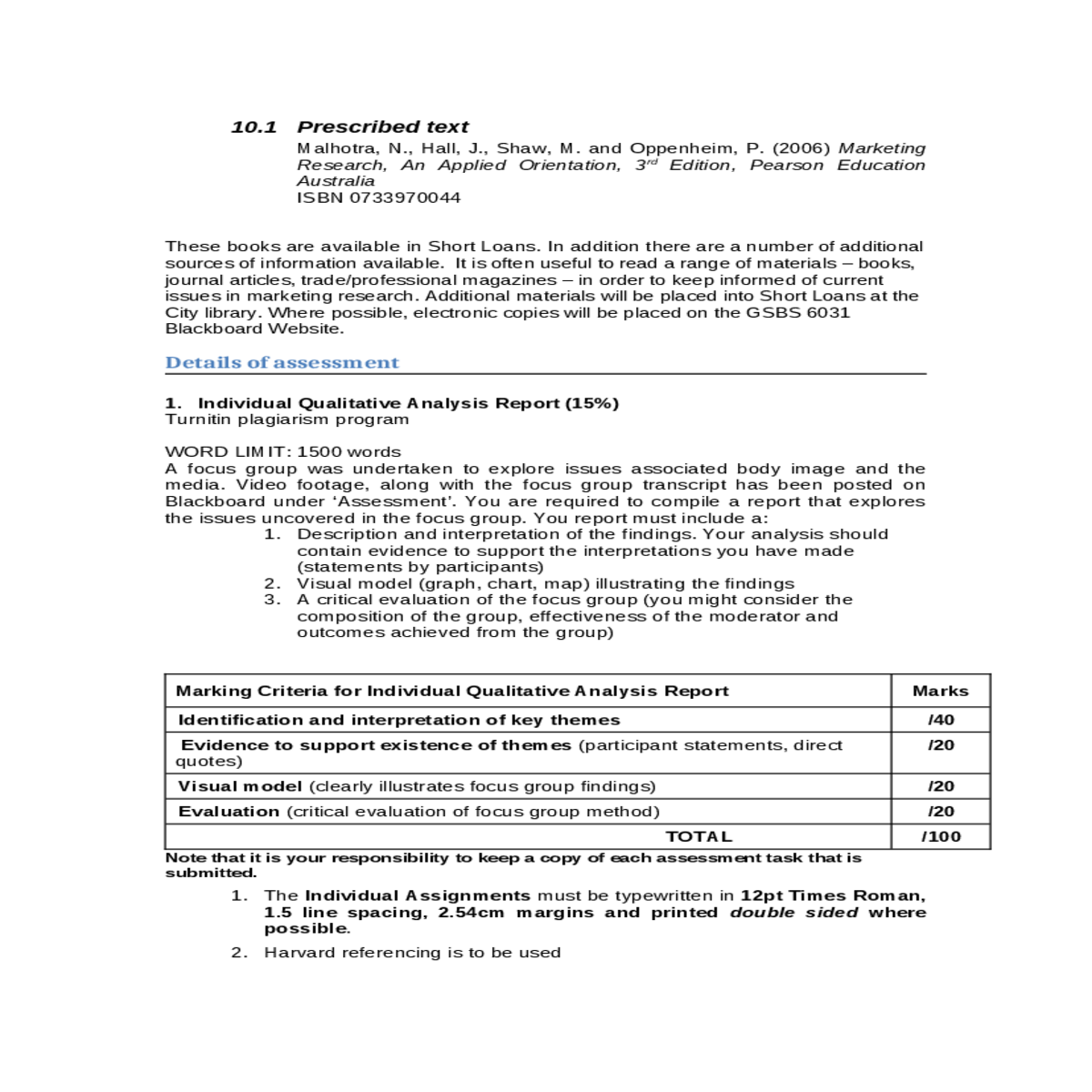 margins and printed double sided where possible re