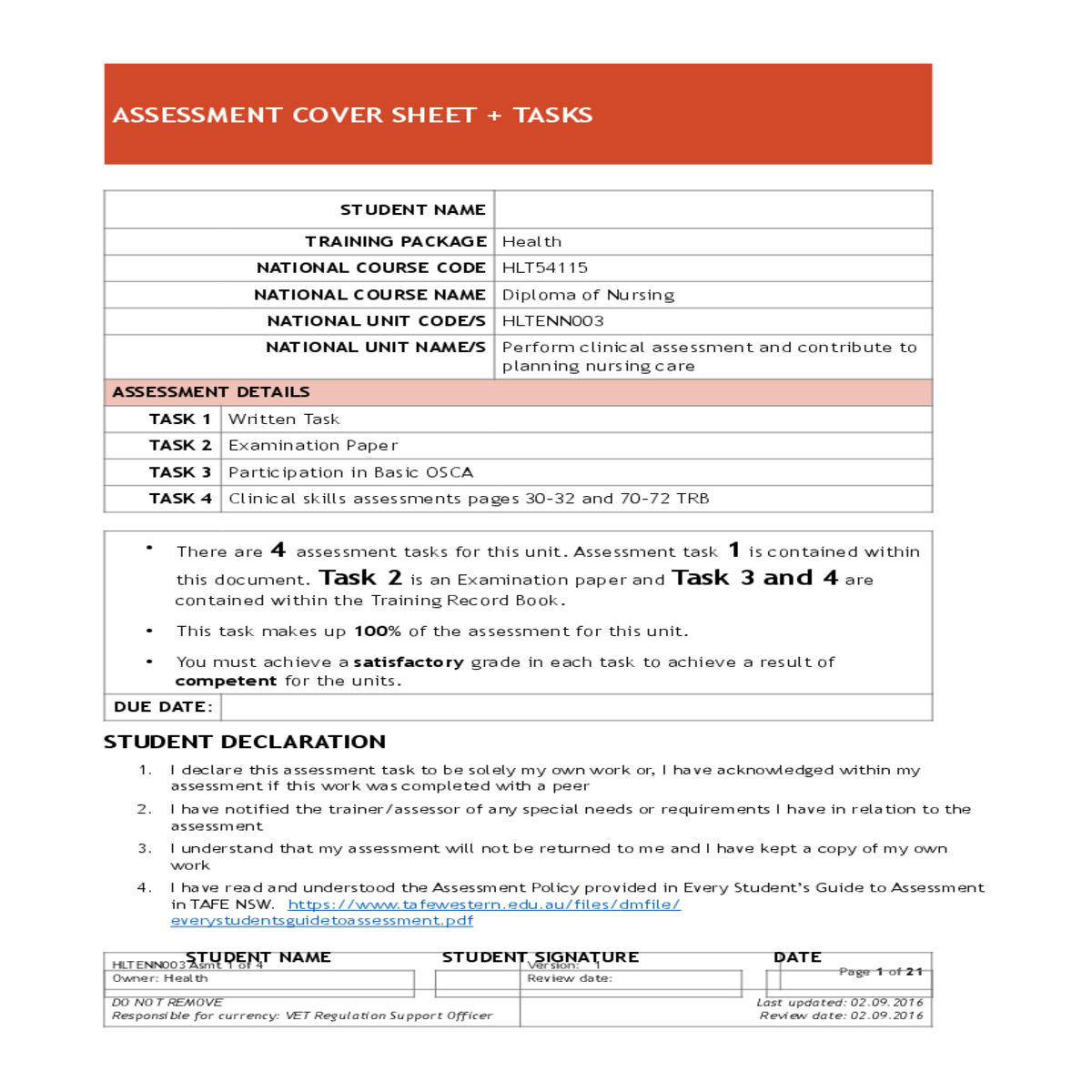 discharge plan and risk assessment tool