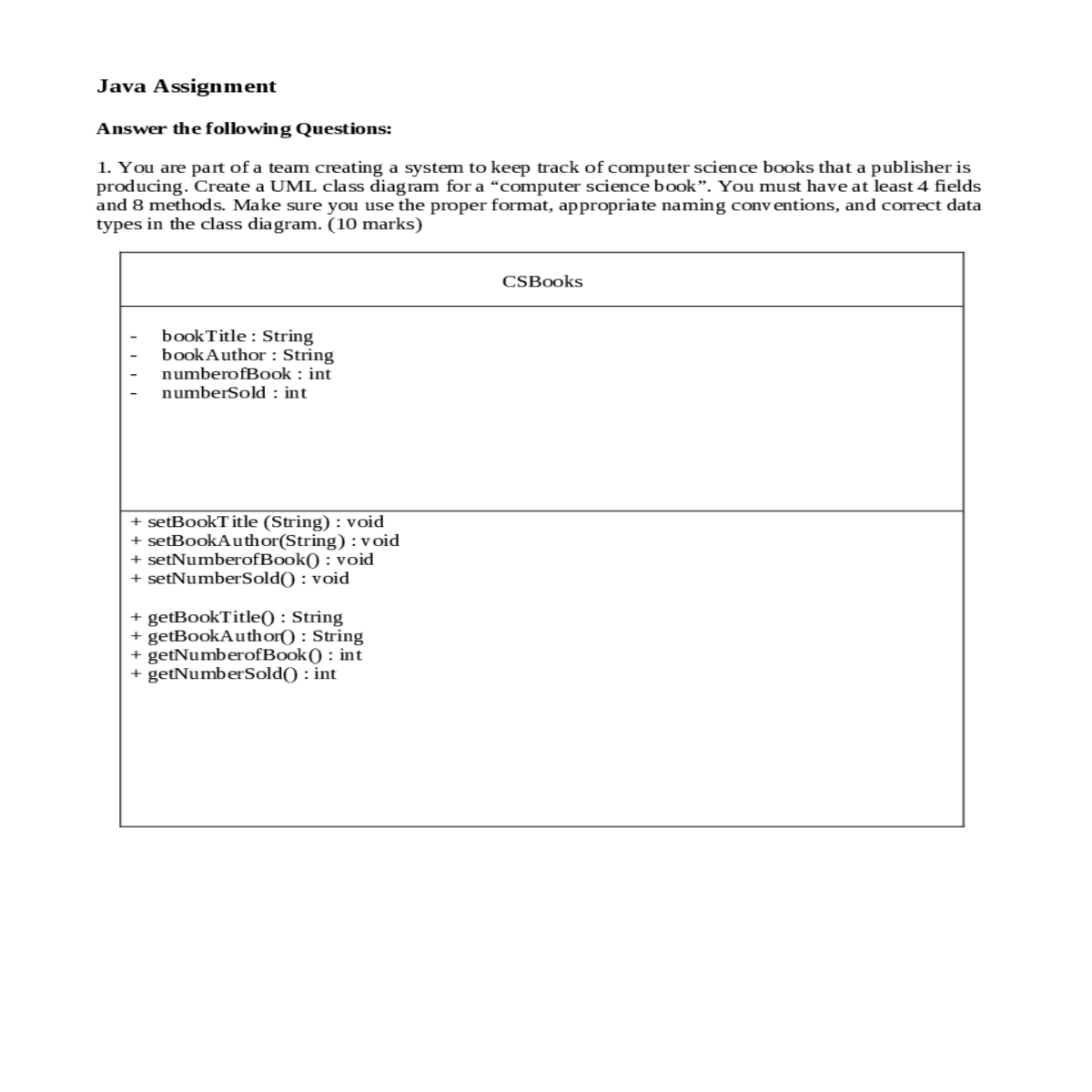 create uml class diagram for computer science book