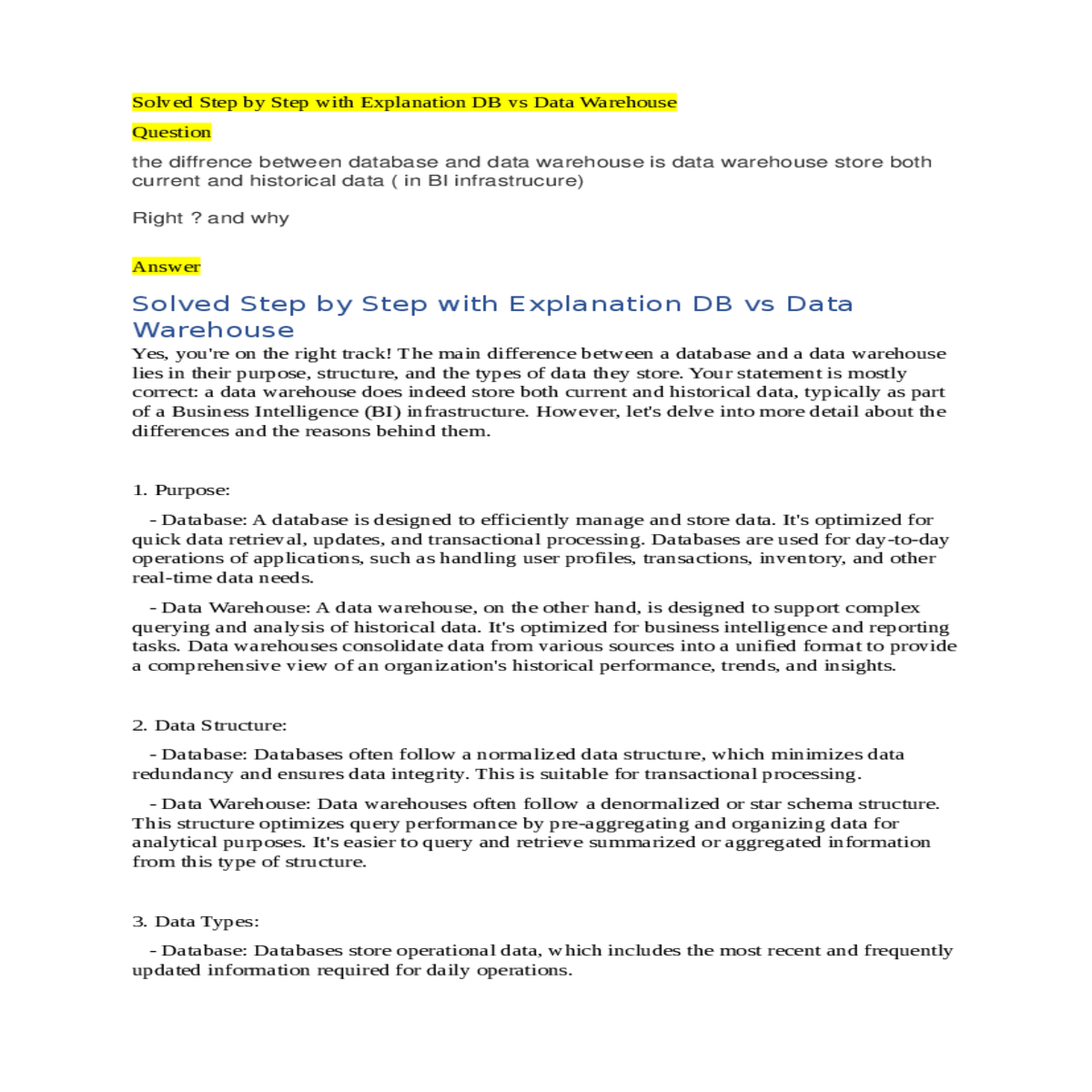 which minimizes data redundancy and ensures data i