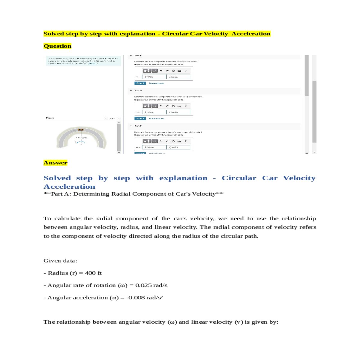 calculate the change angular velocity final initia