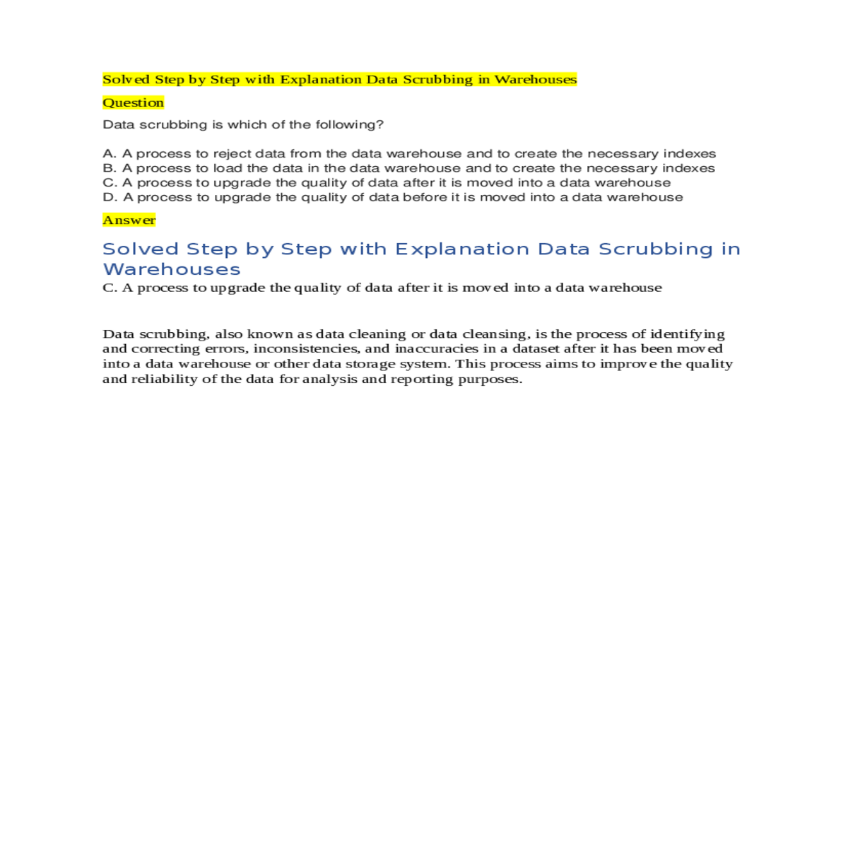 the process identifying and correcting errors