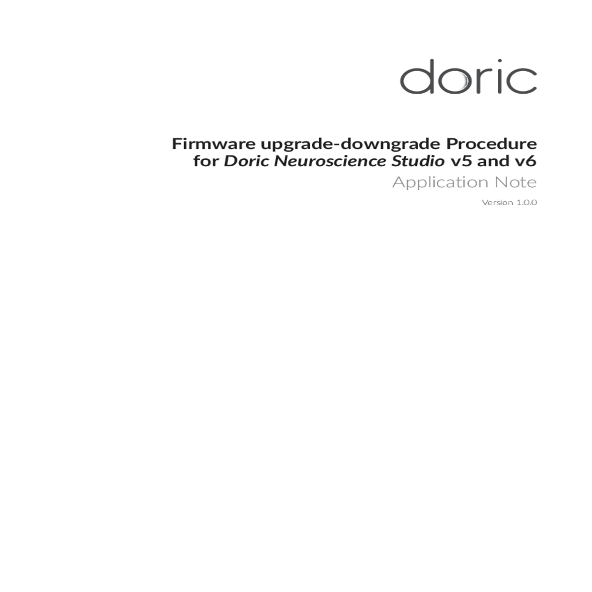 turn the device and start doric neuroscience studi
