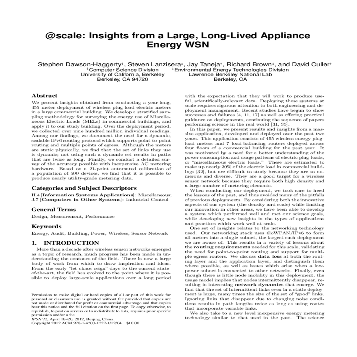 levis factor measuring wireless link burstiness