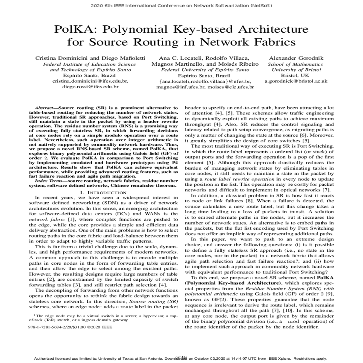 maps the port and the packet forwarded port label 