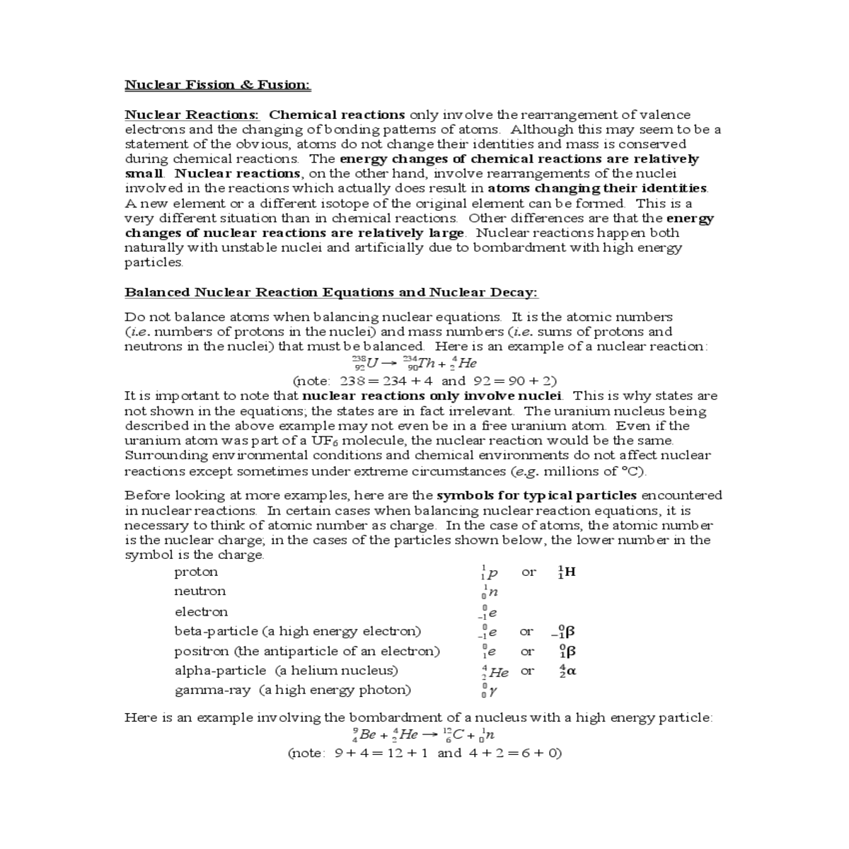 sums protons and neutrons the nuclei that must bal