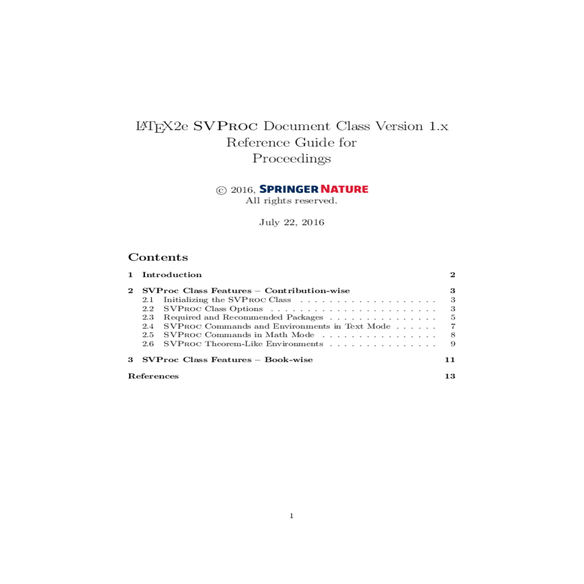 latex svproc document class version xreference gui
