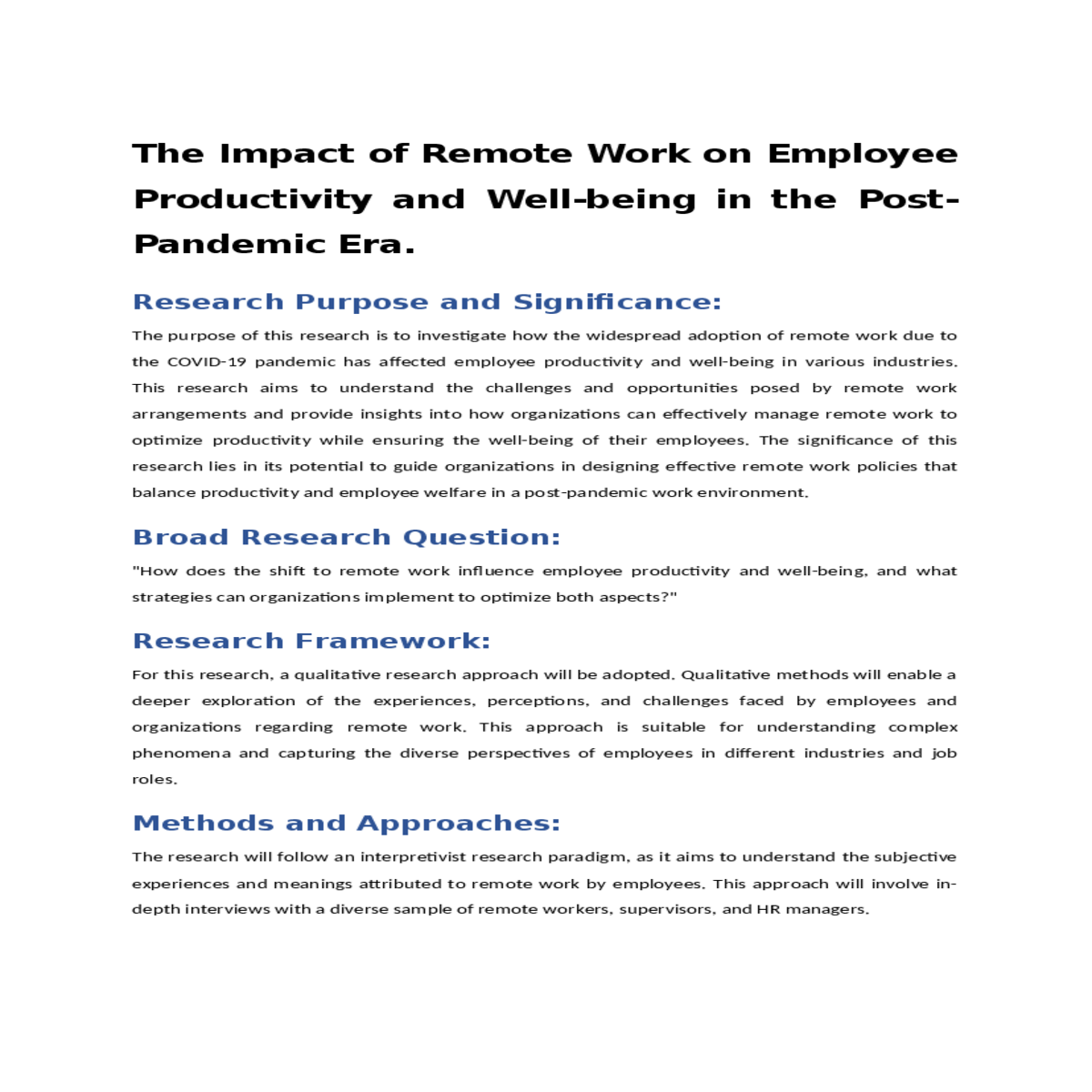 references for remote work impact study