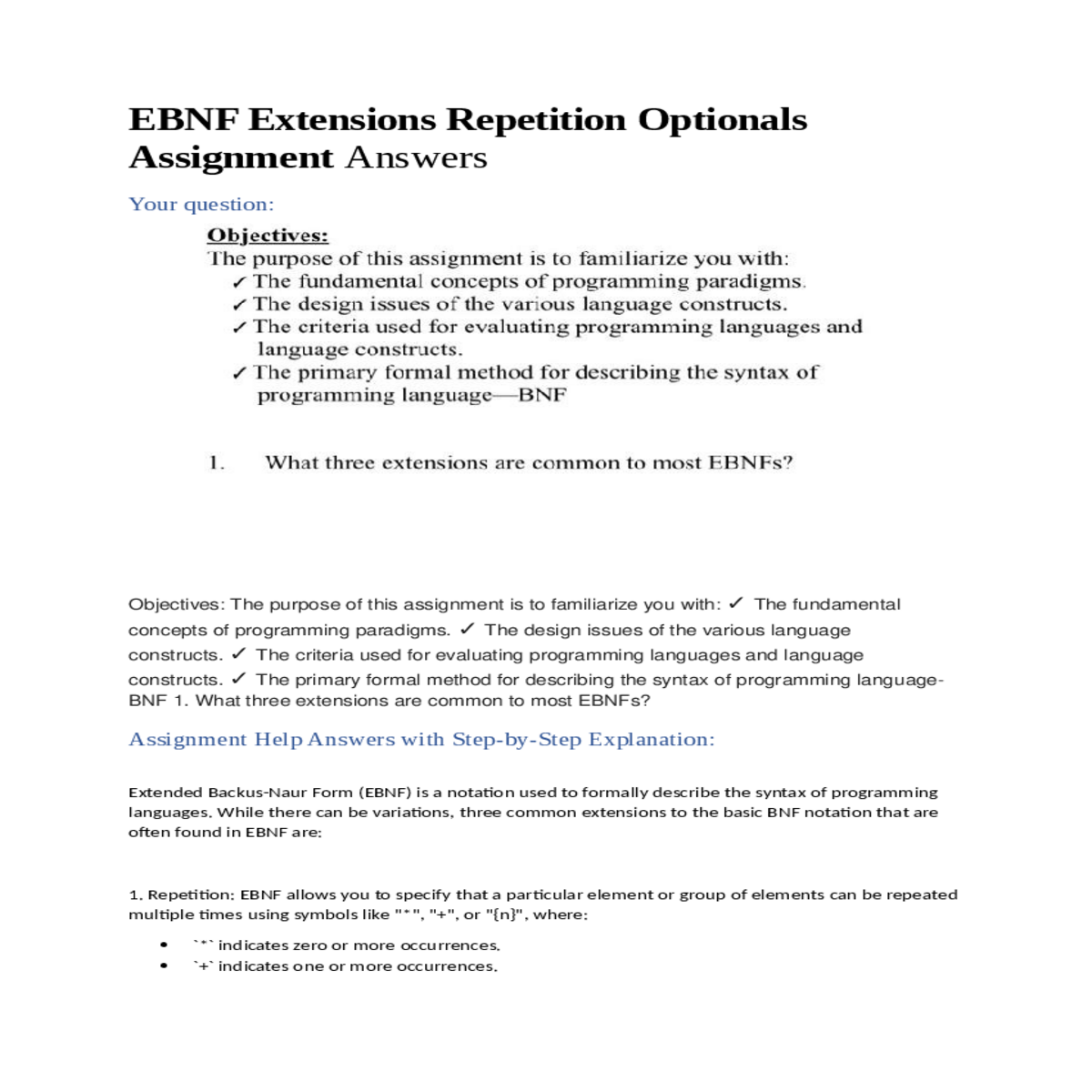 assignment help answers with stepbystep explanatio