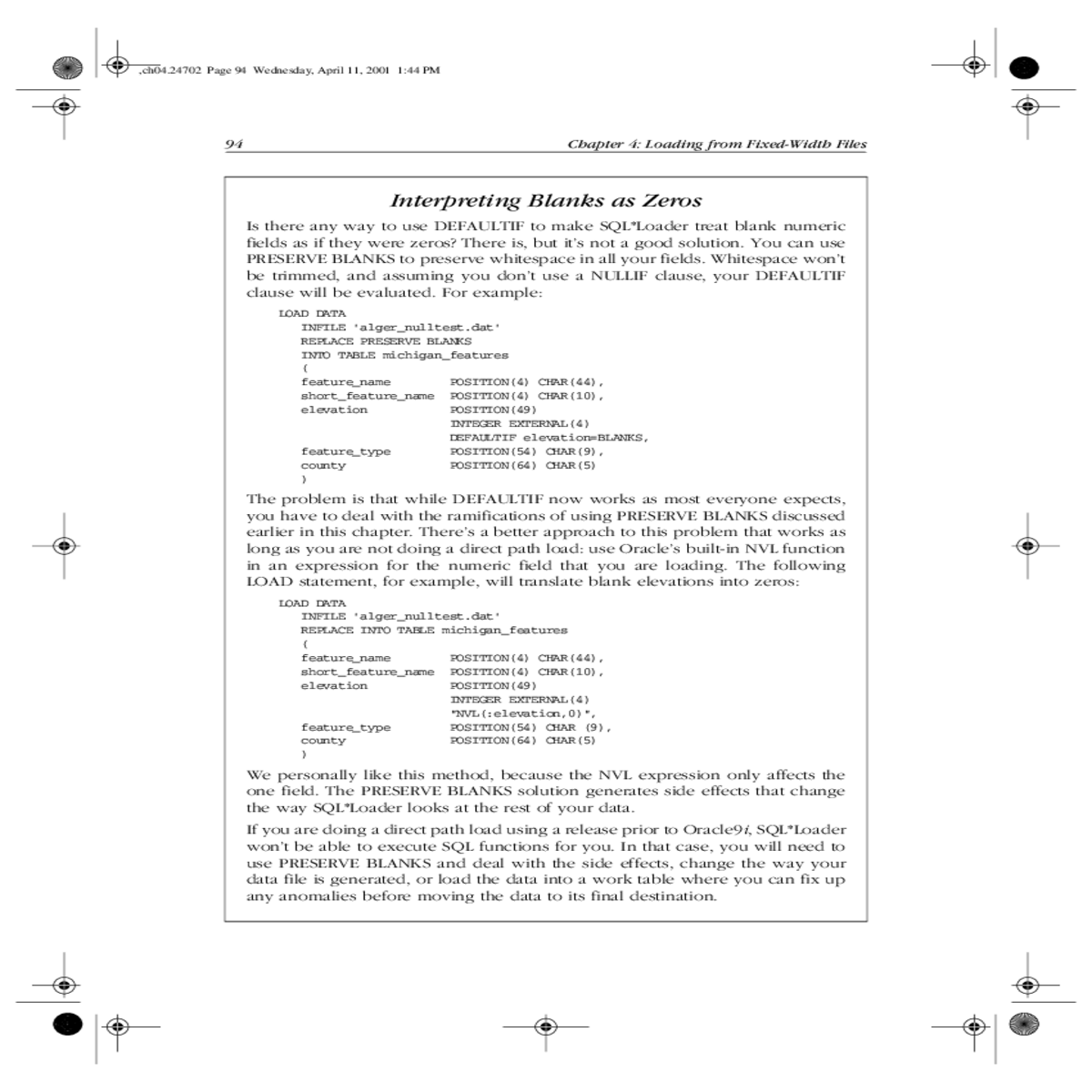 elevation position integer external defaultif elev