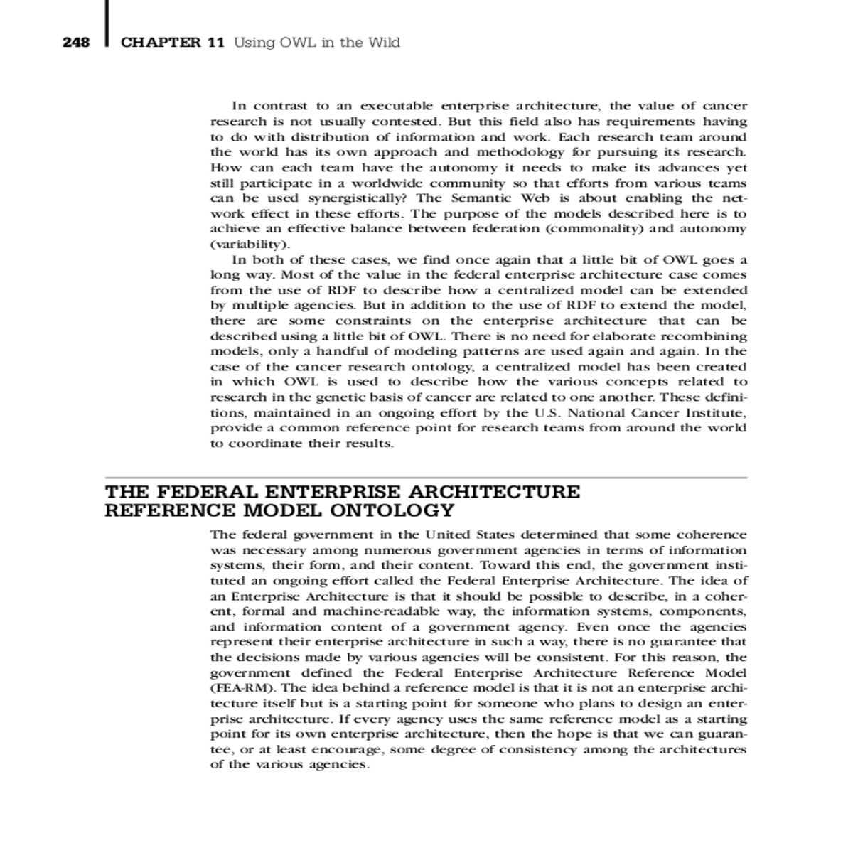 the government defined the federal enterprise arch