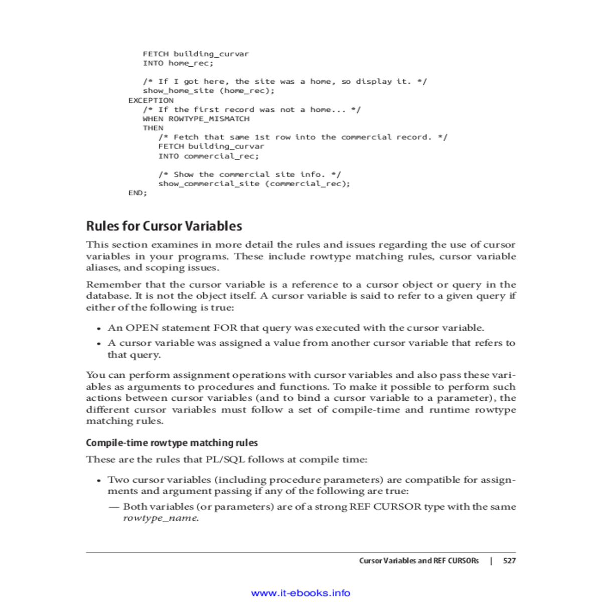 these include rowtype matching rules