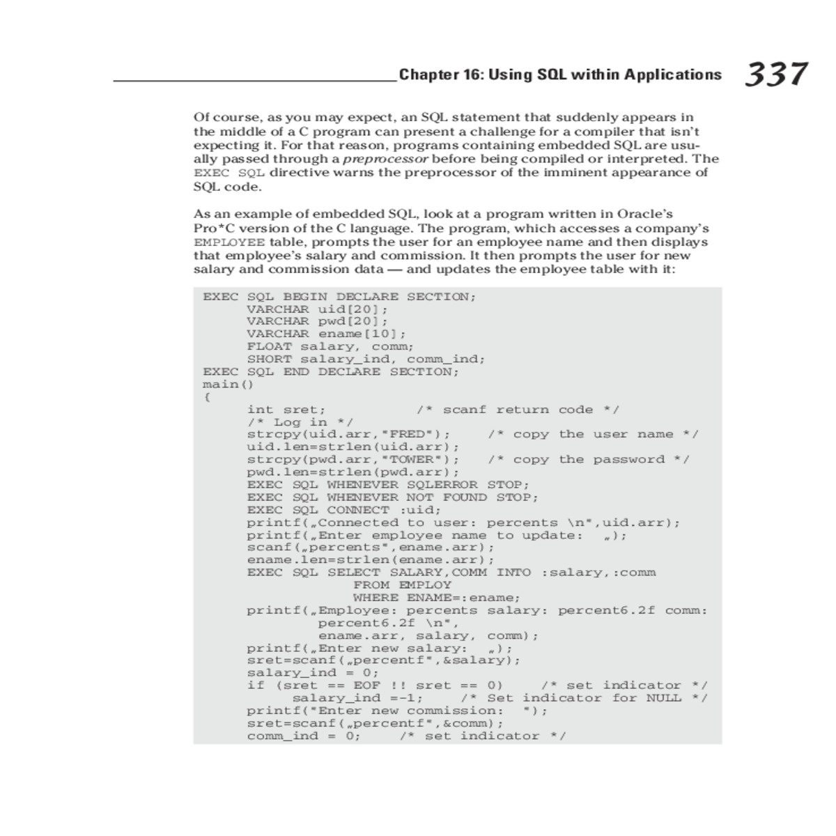 code controls the user login procedure