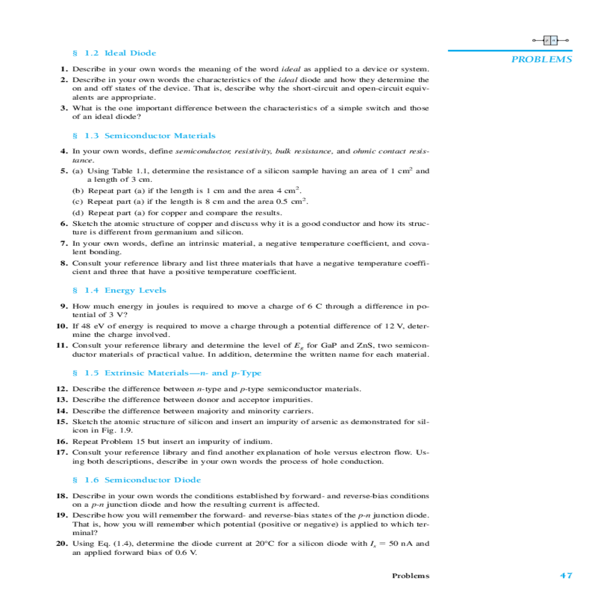 calculate the and resistance for the diode fig