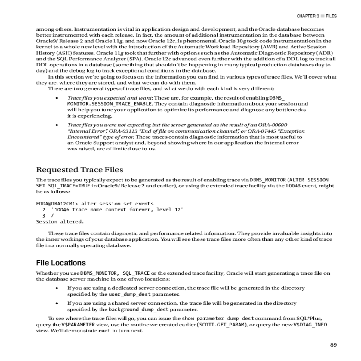 using the extended trace facility via the event