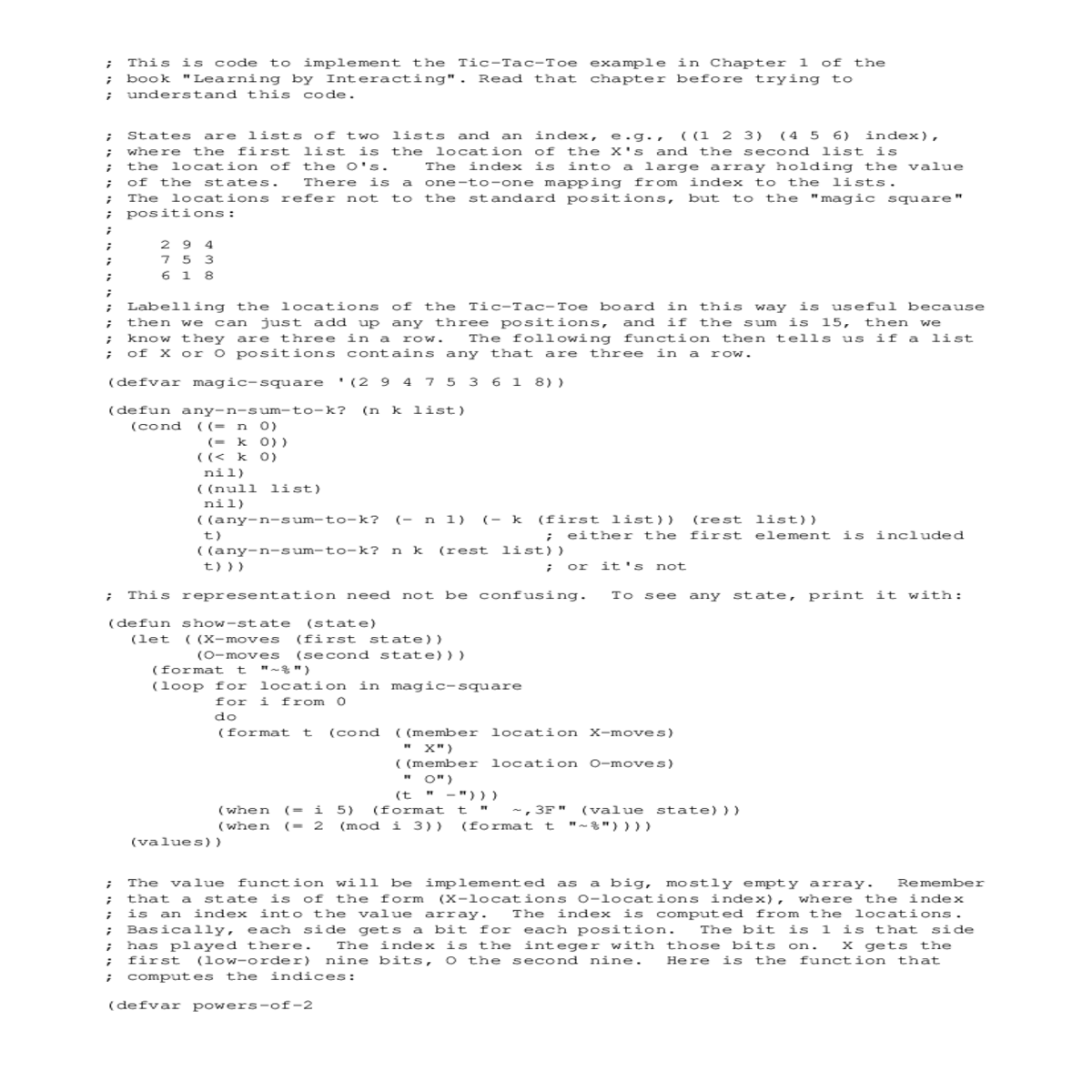 where the index index into the value array