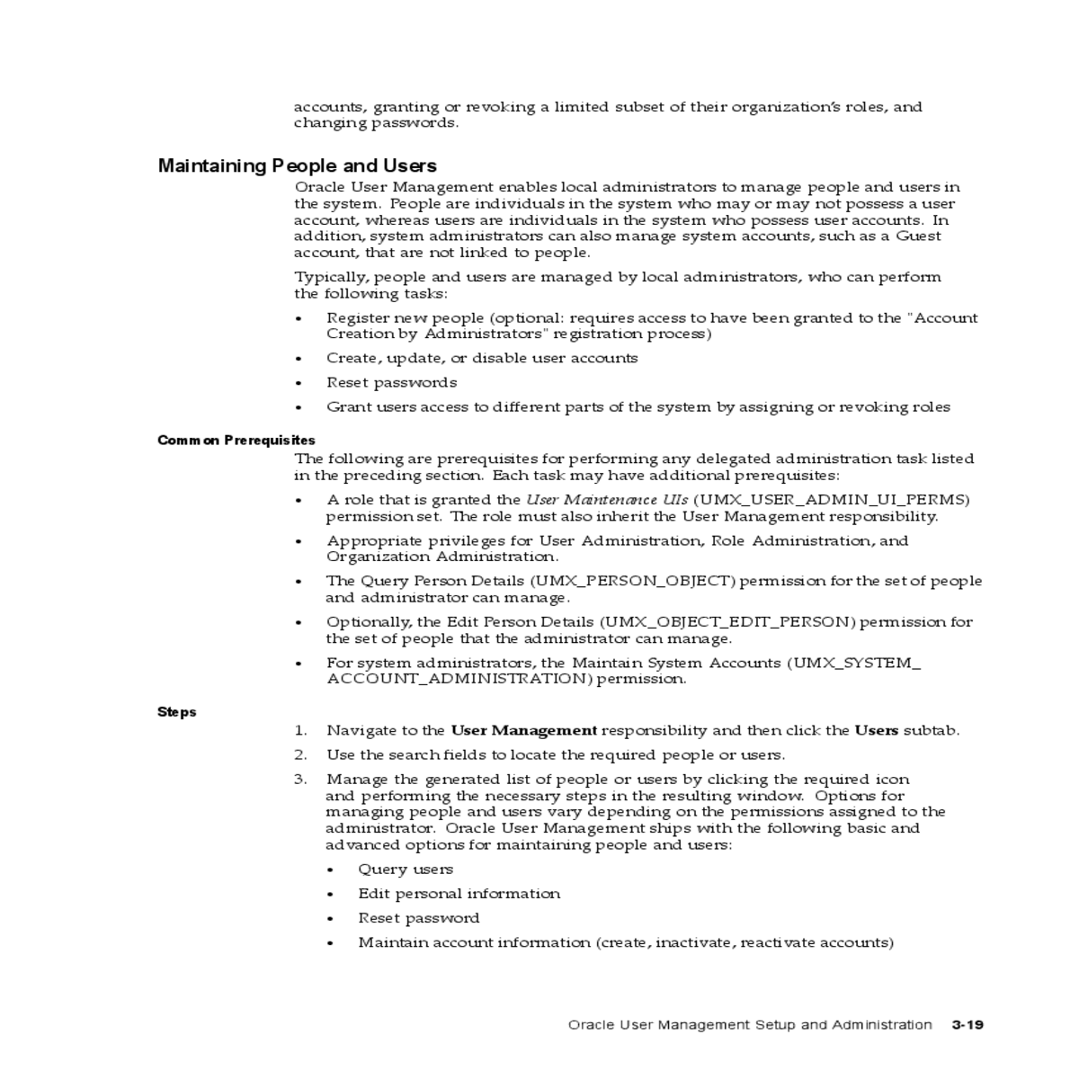 detailed the maintain people and users section