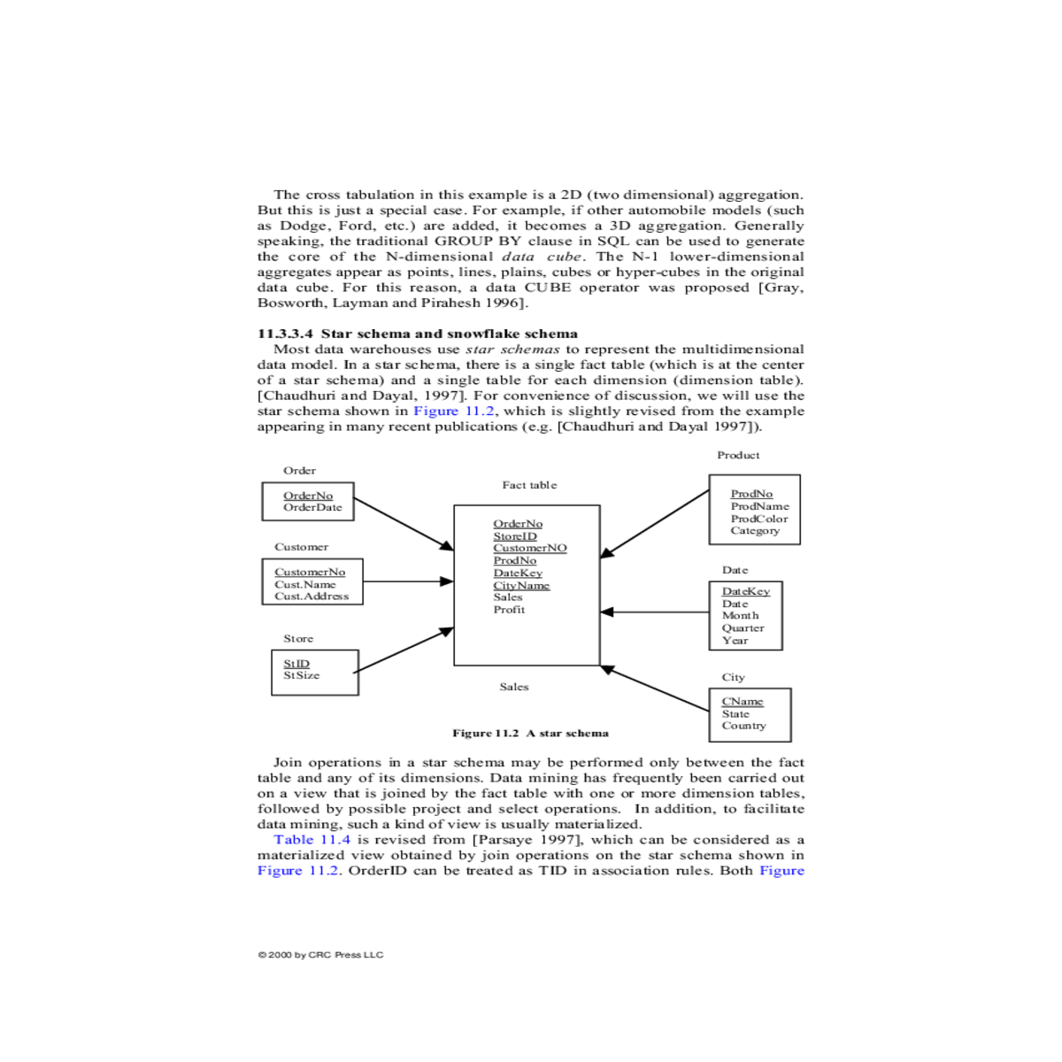 will use the star schema shown figure