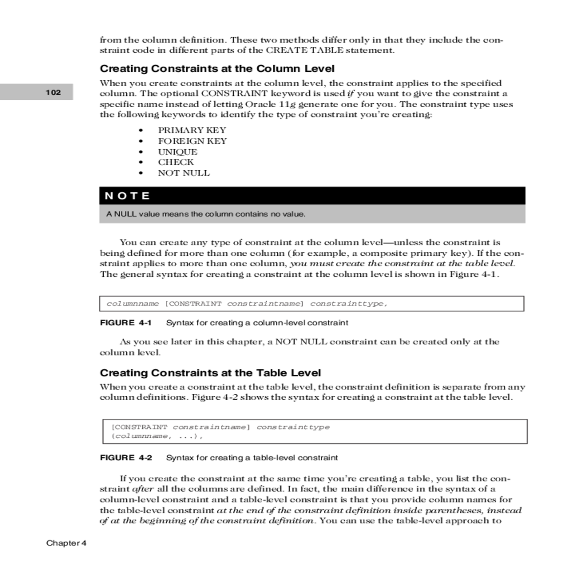 designate the customer column the primary key for 